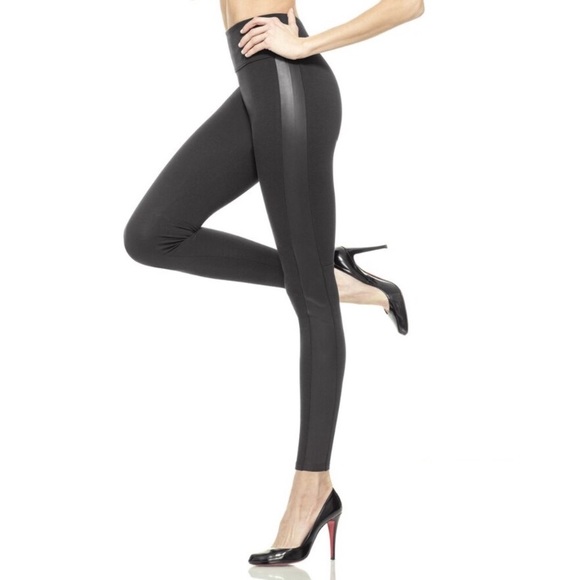 SPANX | Pants & Jumpsuits | Spanx Side Stripe Faux Leather Leggings ...